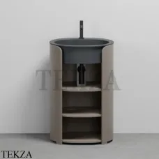 CIELO I Catini Tiberino Тумба отдельностоящая CAMTL, с 3-мя полками, слив в стену, Arenaria-Basalto