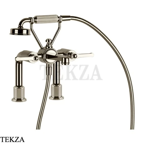 Gessi VENTI20 Смеситель для ванны на борт с гарнитуром 65115-720, Nickel PVD