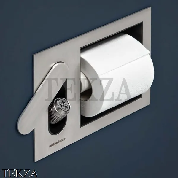 Antonio Lupi CARTAINTENSO Бумагодержатель и встроенный гигиенический душ сатинированный