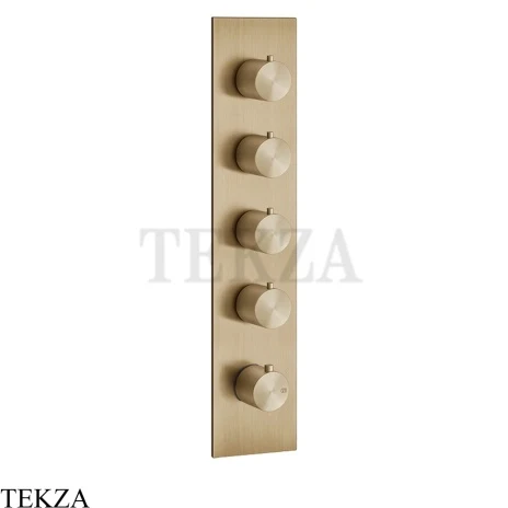 Gessi 316 WELLNESS Термостат 4 выхода на планке, внешняя часть 54518-726, Warm Steel Brushed PVD