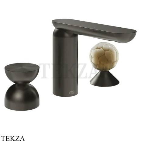 Gessi Perle Смеситель для раковины на 3 отв., без гарнитура 74948-707, black хром Brush