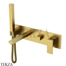 Boheme Qubic Смеситель для ванны, с изливом, ручной душ, комплект 474-2-BR, Bronze