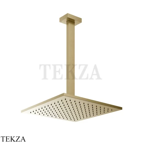 Gessi Rettangolo shower Верхний душ с потолочным кронштейном под размер 15199-727, Brushed Brass PVD