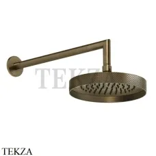 Gessi Inverso Diamantato Верхняя лейка с кронштейном D21,8 см 63448-713, Antique Brass Gessi Inverso Diamantato Верхняя лейка с кронштейном D21,8 см 63448-713, Antique Brass