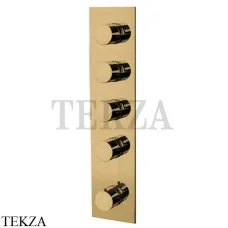 FIMA Carlo Frattini Spillo UP Термостат для душа 4 потока, внешняя часть F3869X4OS, Brushed gold
