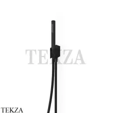Zucchetti Hoop Душевой комплект с выводом и держателем Z93932.N1, черный goffrato