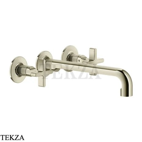 Gessi INCISO+ Смеситель для раковины на 3 отверстия, длинный, внешняя часть 58192-720, Nickel PVD