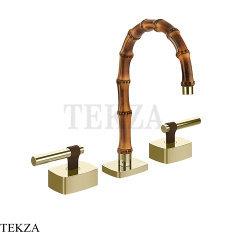 Gessi Jacqueline Смеситель для раковины на 3 отв., без донного клапана 77011-710, шампань глянец