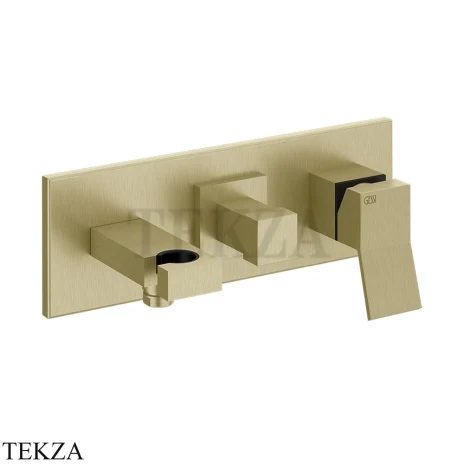 Gessi RETTANGOLO K Смеситель для душа (1 руч.душ/2 верх.душ), внешняя часть 53140-727, Brushed Brass PVD