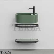 Cielo Les Petites Ovale Консоль с раковиной LPLAO46, керамическая полка, Alga Cielo Les Petites Ovale Консоль с раковиной LPLAO46, керамическая полка, Alga