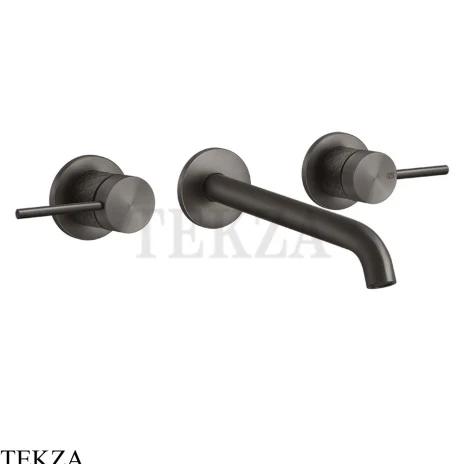 Gessi 316 INTRECCIO Смеситель для раковины, длинный, внешняя часть 54194-707, Black Metal Brushed PVD