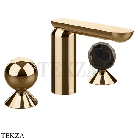 Gessi Perle Смеситель для раковины на 3 отв., без гарнитура 74025-735, бронза глянец