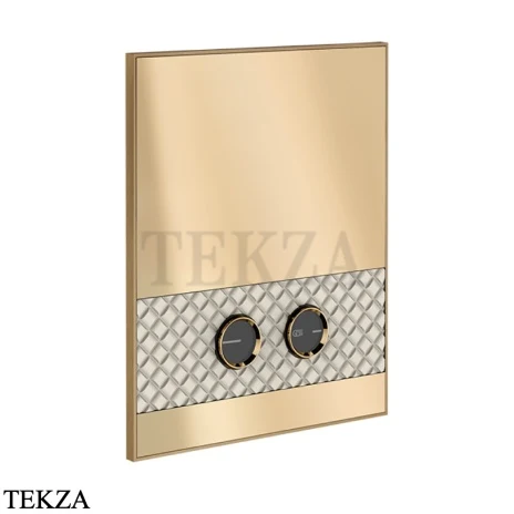 Gessi Pelle Tresse Клавиша смыва для инсталляции Viega prevista, 78921-448, Crème/ Deep Bronze Br. PVD
