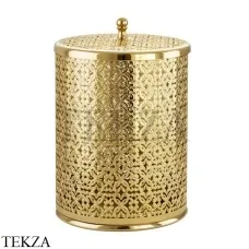 Migliore COMPLEMENTI Ведро мусорное ажурное 5л с крышкой 24255, золото глянец