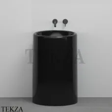 Cielo Itaca Раковина напольная круглая, слив в пол ITFREEC N, черный глянец