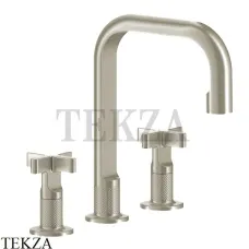 Gessi INCISO+ Смеситель для раковины, 3 отверстия, средний, без гарнитура 58114-149, Finox Brushed Nickel