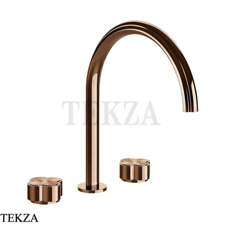 Gessi Ludovica Смеситель для раковины высокий crystals, без гарнитуры 76316-030, медь глянец