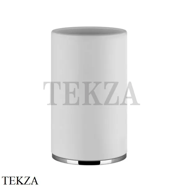 Gessi INCISO accessories Стакан настольный, композит белый 58531-031, хром глянец