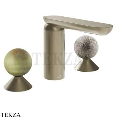 Gessi Perle Смеситель для раковины на 3 отв., без гарнитура 74565-149, нерж. сталь Brush / никель Brushed
