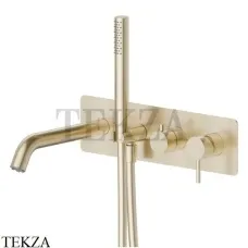 Newform X-Steel 316 Смеситель для ванны с гарнитуром, внешняя часть 69680EX.59.098, PVD Brushed pale gold