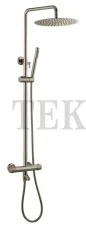 Boheme Uno Стойка для душа c термостатом, верхний душ латунь Uno 468-T-NB Nickel Brush