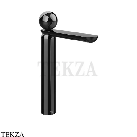Gessi Perle Смеситель для раковины высокий, с донным клапаном 74053-706, black хром глянец