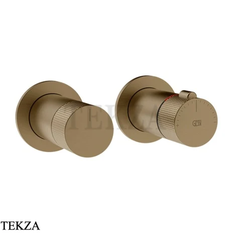 Gessi INCISO SHOWER Термостат для душа на 3 потока, внешняя часть 58138-791, Deep Bronze Br. PVD