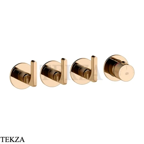 Gessi INCISO SHOWER Термостатический смеситель, 3 потока, внешняя часть 58336-735, Warm Bronze PVD