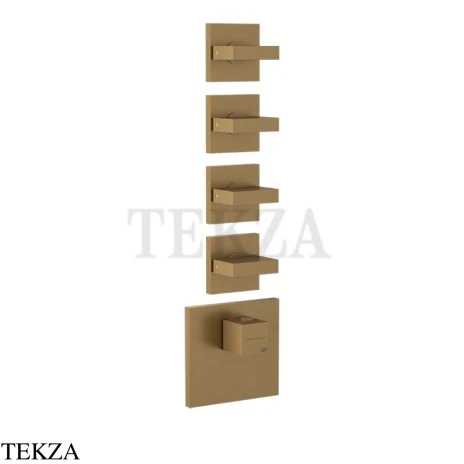 Gessi Rettangolo Wellness Термостат 4 выхода, внешняя часть 43218-791, Deep Bronze Brushed PVD