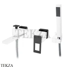 Boheme Q Смеситель для ванны настенный, с гарнитуром 143-CRB, Хром-черный