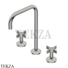 Ritmonio Diametro35 Cross Смеситель для раковины, без гарнитура PR53AE201 IX, Brushed steel