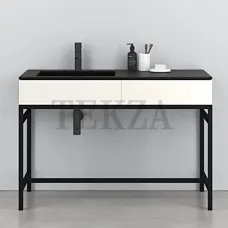CIELO MILANO Консоль с керамической раковиной и ящиком, Lavagna-черный