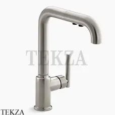 Kohler PURIST Смеситель для кухни с душем, 2 типа струи K-7505-VS, яркая нержавеющая сталь