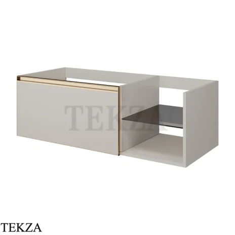 ARMADI ART QUATRO Тумба под раковину 120 см 790-M6-120-CM-MG, CASHMERE (кашемир), профиль MATT GOLD (матовое золото)