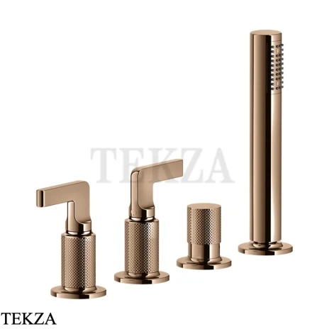 Gessi INCISO Смеситель для ванны, наполнение через слив-перелив 58043-030, Copper PVD