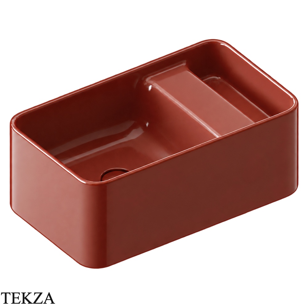 ArtCeram Brooklyn раковина подвесная и накладная The.Saniglaze с боковым сухим отсеком BNL004 68 34, Paprika глянец