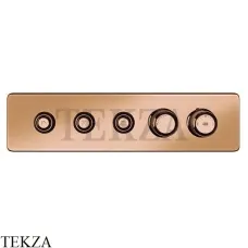 Gessi VENTI20 Термостатический смеситель на 3 потока с кнопками, внешняя часть 65224-726, Warm Bronze Br. Gessi VENTI20 Термостатический смеситель на 3 потока с кнопками, внешняя часть 65224-726, Warm Bronze Br.