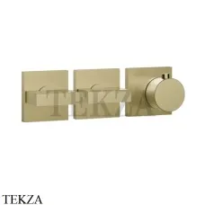 Gessi Rettangolo shower Термостат на 2 потока, внешняя часть 44334-727, Brushed Brass