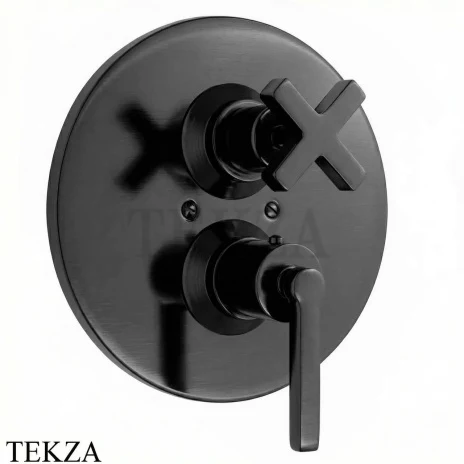 Nicolazzi Monte Croce Термостат для душа, 1-2 потока, внешняя часть, 4909EXTNKN27, Brushed Black Nickel