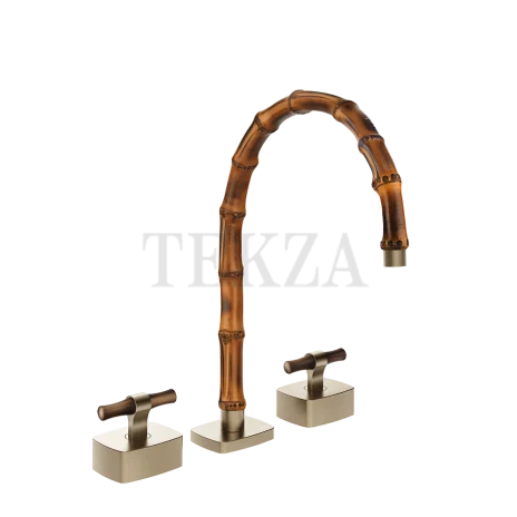 Gessi Jacqueline Смеситель для раковины на 3 отв., без донного клапана 77217-149, нерж. сталь Brush / никель Brushed