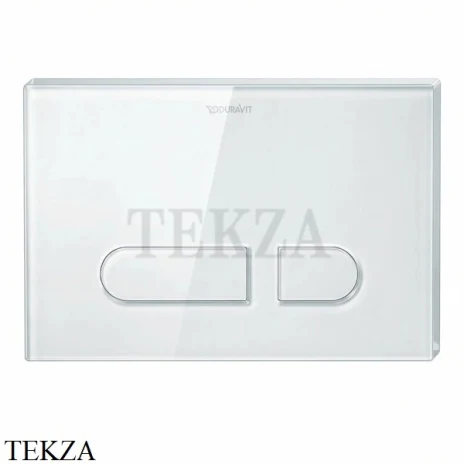 Duravit DuraSystem Клавиша смыва A1, стекло WD5011012060, белый глянец