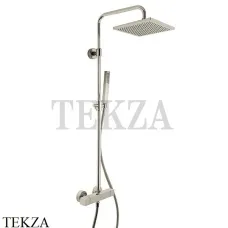 FIMA Carlo Frattini Душевая колонна с термостатом, верхний душ 25х25, Brushed nickel
