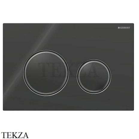 Geberit Sigma50 Клавиша смыва, стекло 115.651.SJ.1, черный глянец/черный хром