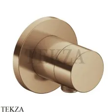 Keuco IXMO Вентиль запорный с выводом для шланга, круг 59541030101, Бронза шлифованная