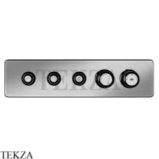 Gessi VENTI20 Термостатический смеситель на 3 потока с кнопками, внешняя часть 65224-706, Black Metal Gessi VENTI20 Термостатический смеситель на 3 потока с кнопками, внешняя часть 65224-706, Black Metal
