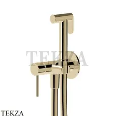 Newform Гигиенический душ с держателем и смесителем, 886.59.098 PVD, PVD Brushed pale gold