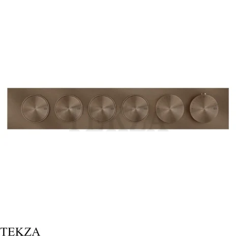 Gessi Origini MATERIC Термостат для душа 4 потока с кнопками, внешняя часть 66226-761, Coffee Bronze Brushed PVD