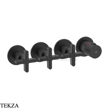 Gessi INCISO SHOWER Термостатический смеситель, 3 потока, внешняя часть 58436-299, Black XL