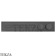 Gessi HI-FI Термостатический смеситель на 4 потока, внешняя часть 63016-706, Black Metal PVD