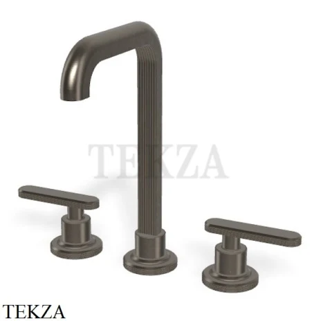 FIMA Carlo Frattini Park Line Смеситель для раковины 3 отв, с донным клапаном F1311CS, Brushed black chrome